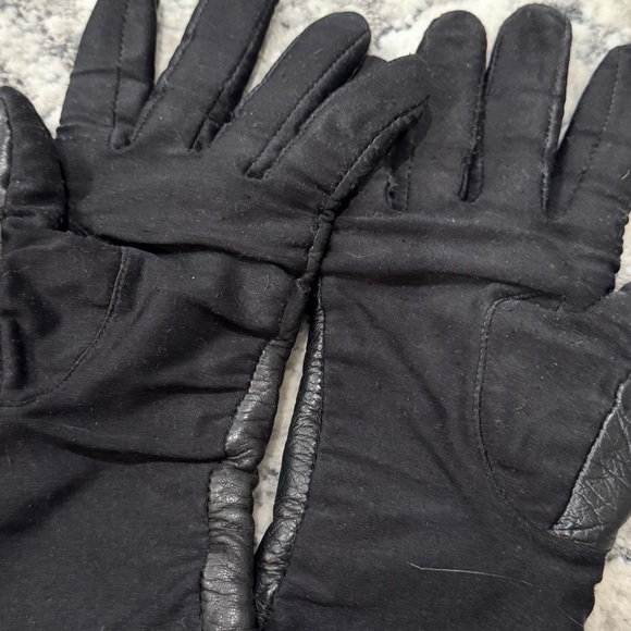 Isotoner Black Genuine Leather VINTAGE Winter Gloves - Picture 5 of 8